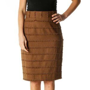 Trina Turk Brown Textured Brunch Pencil Skirt